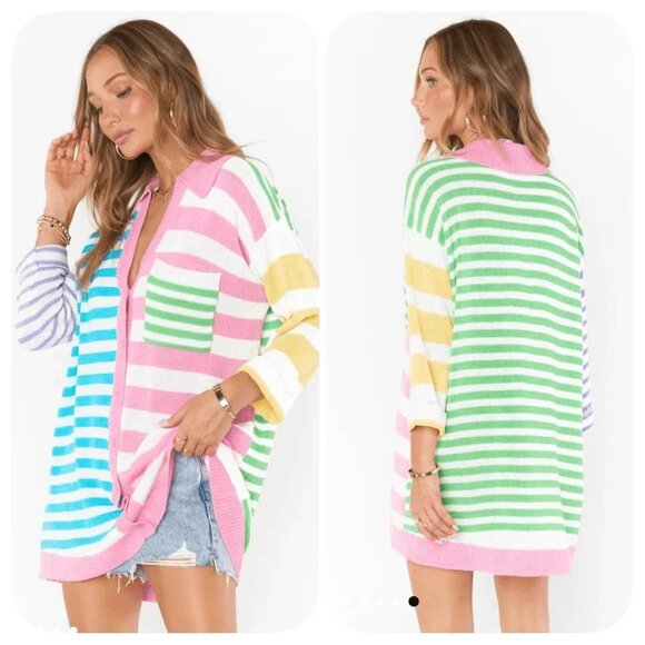 Show Me Your MuMu Sweaters - Colorful Sonny Oversized Button Up Cardigan Sweater - S